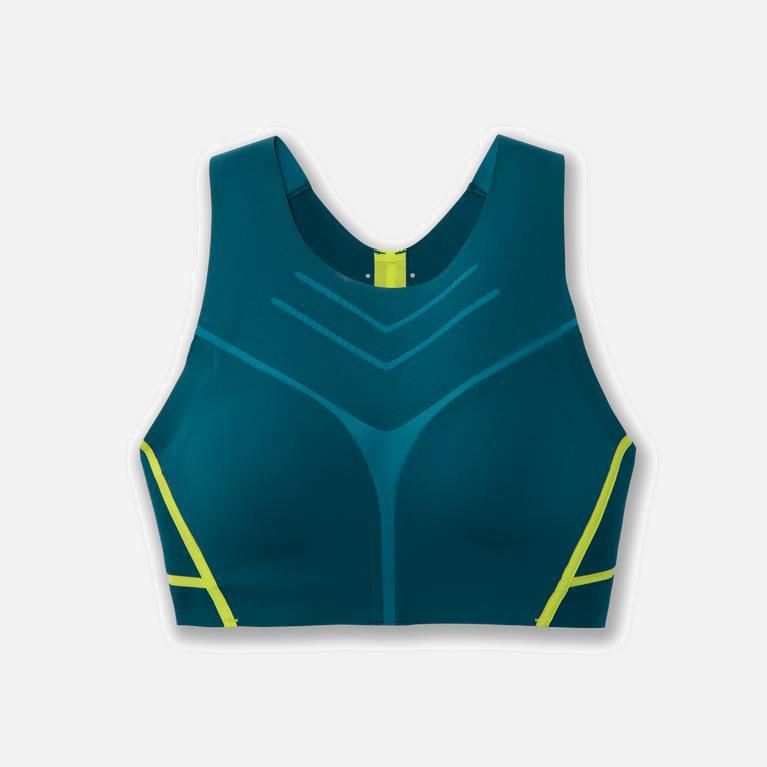 Dámske Brooks Dare High-Neck - Športové Podprsenky - Tmavo Modre/Tmavo (30246-PLGQ)